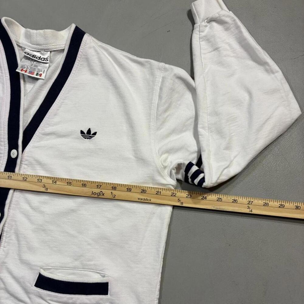 1990s Adidas Women's Retro Sporty White Cardigan - Picture 5 of 7